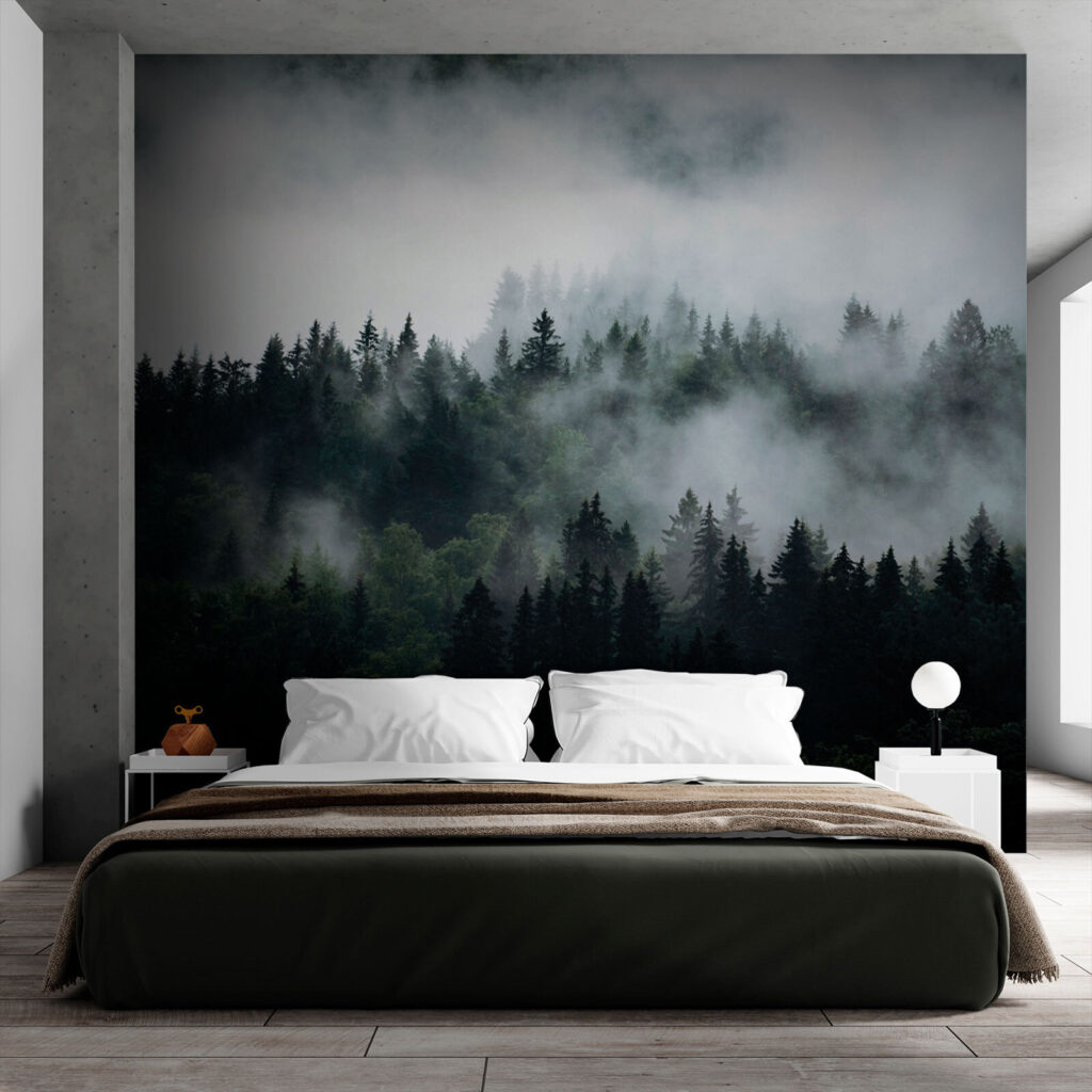 Brume sur les cimes dans un intérieur
