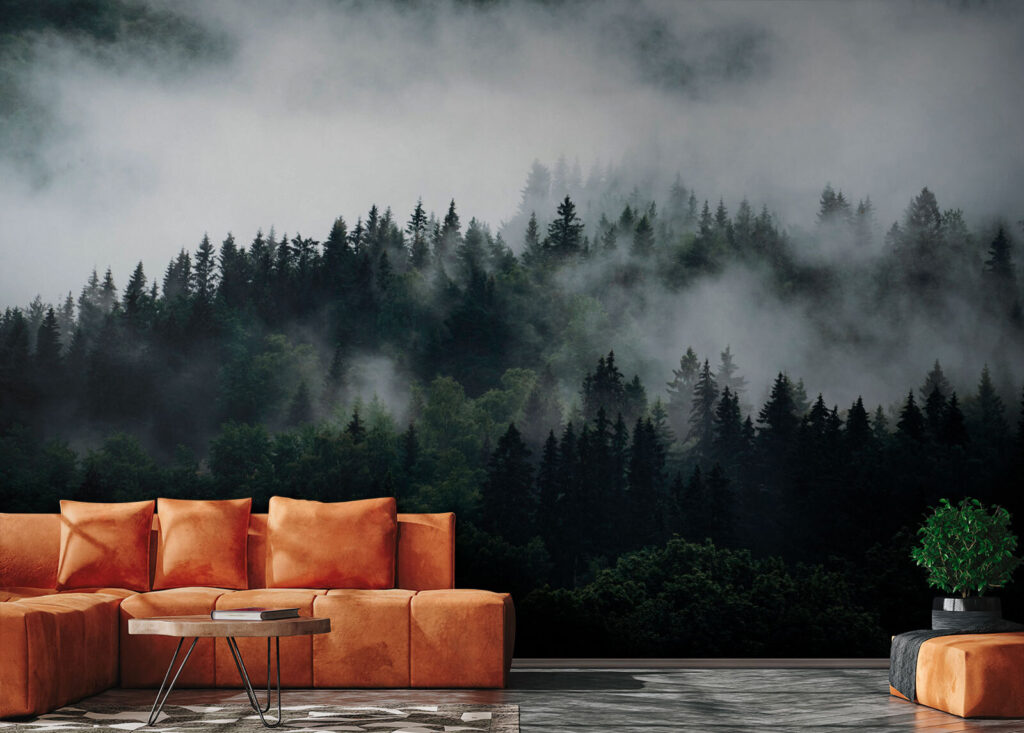 Brume sur les cimes dans un intérieur