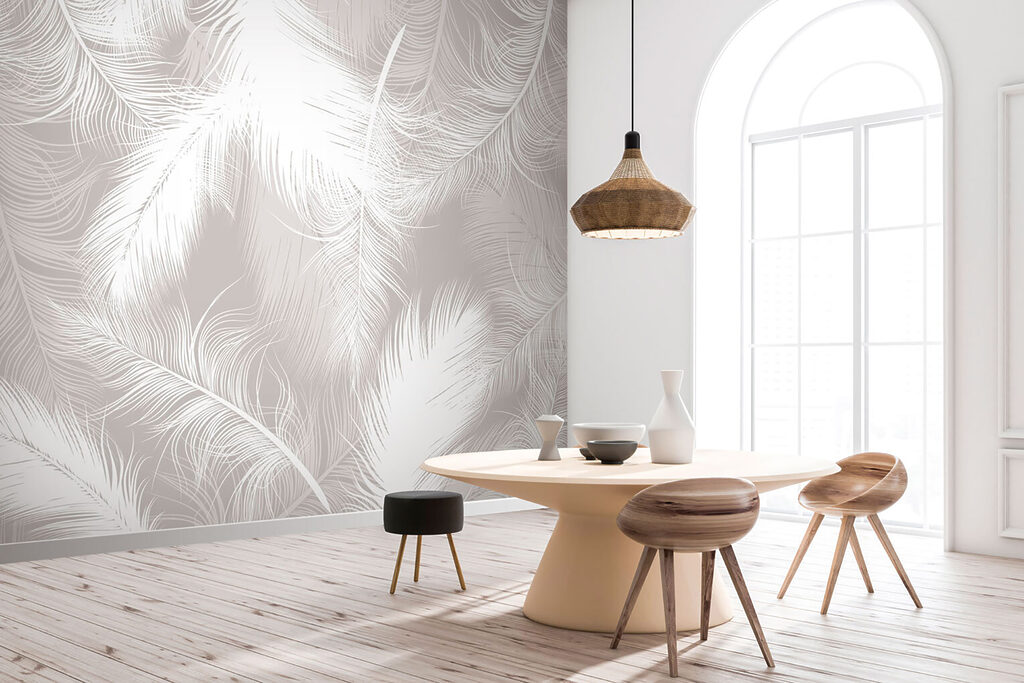 Plumes blanches sur gris — intérieur 5