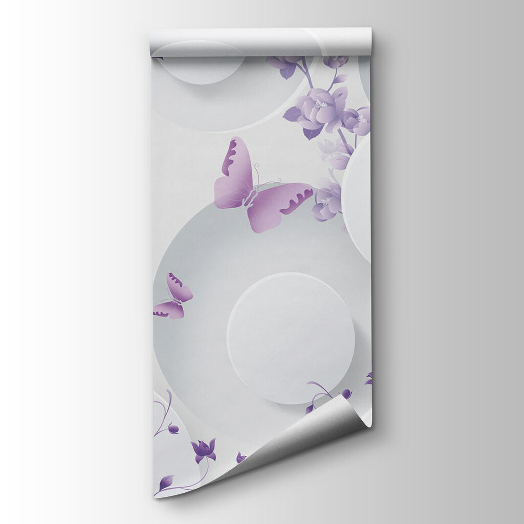 Fleurs lilas et cercles — vue du produit