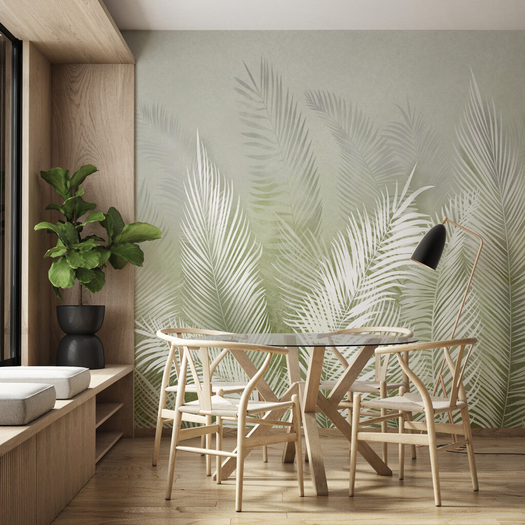 Palmes blanches élancées — intérieur 1