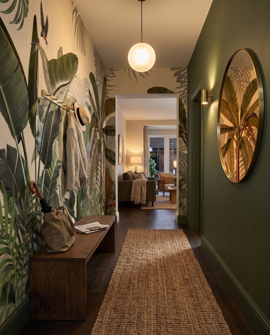 Feuillage sur vert profond — intérieur 4