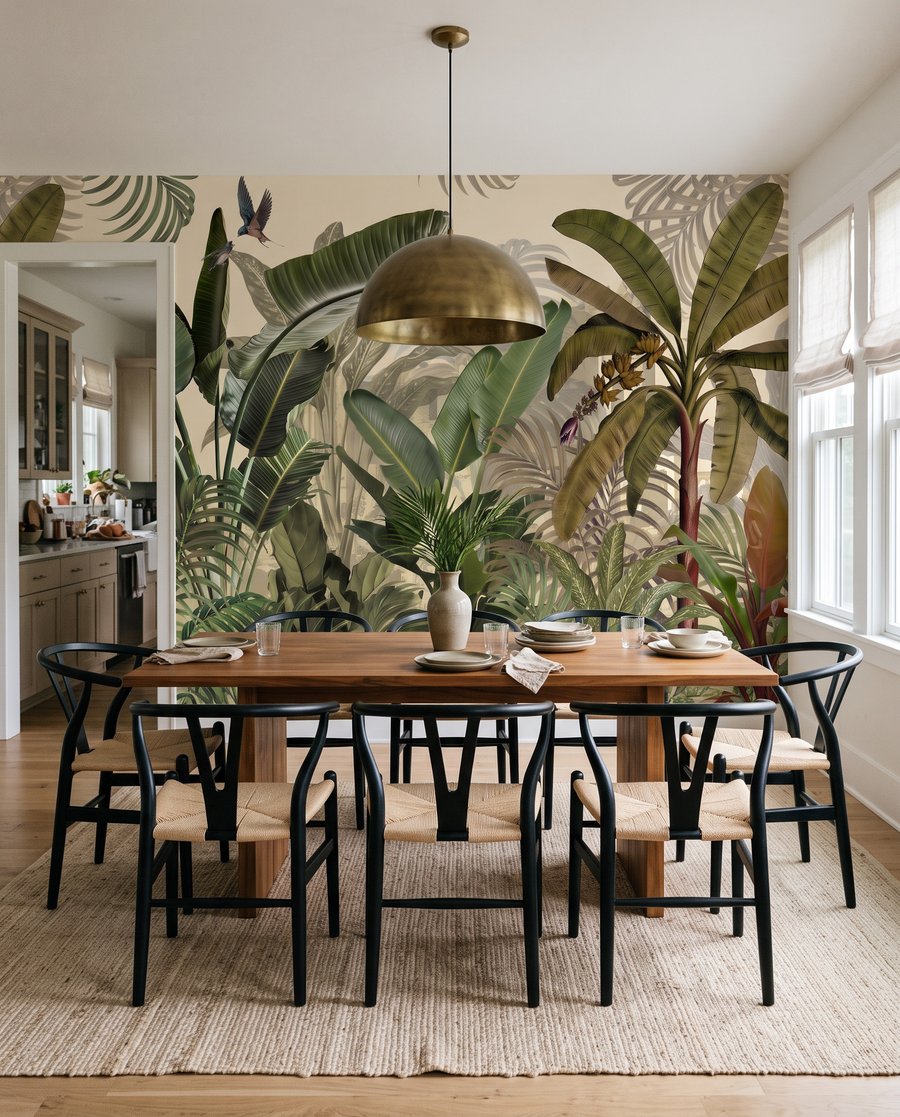 Feuillage sur vert profond — intérieur 5