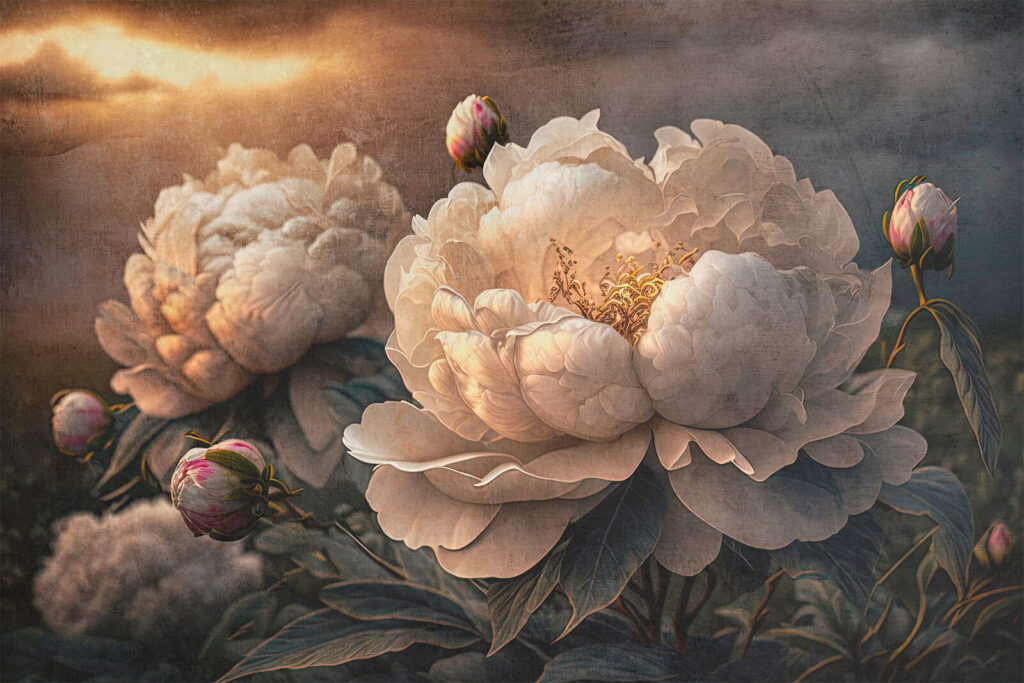 Fleurs en lumière douce — motif complet