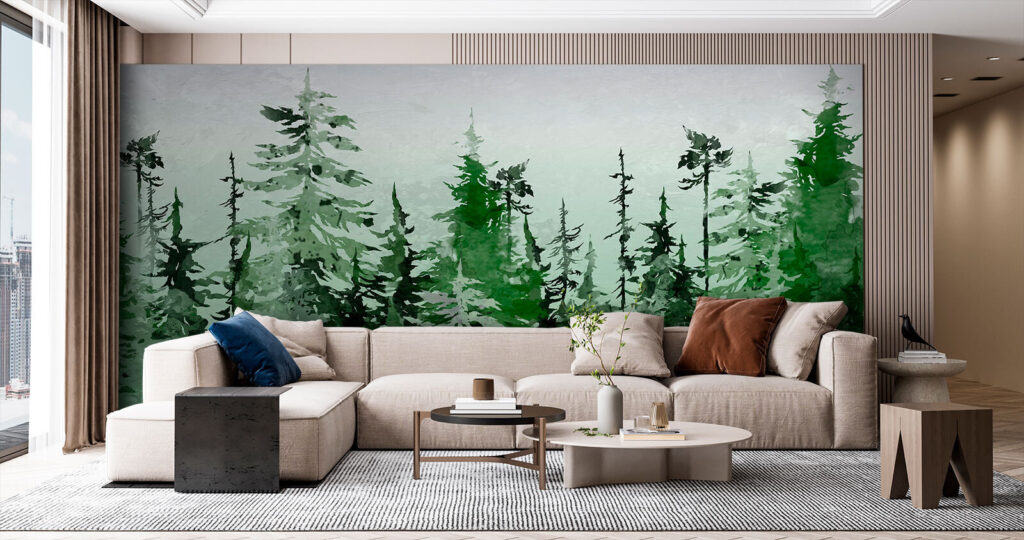 Conifères à l’aquarelle — intérieur 3