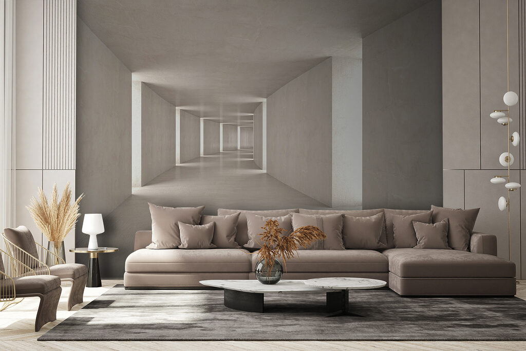 Long couloir en perspective — intérieur 4