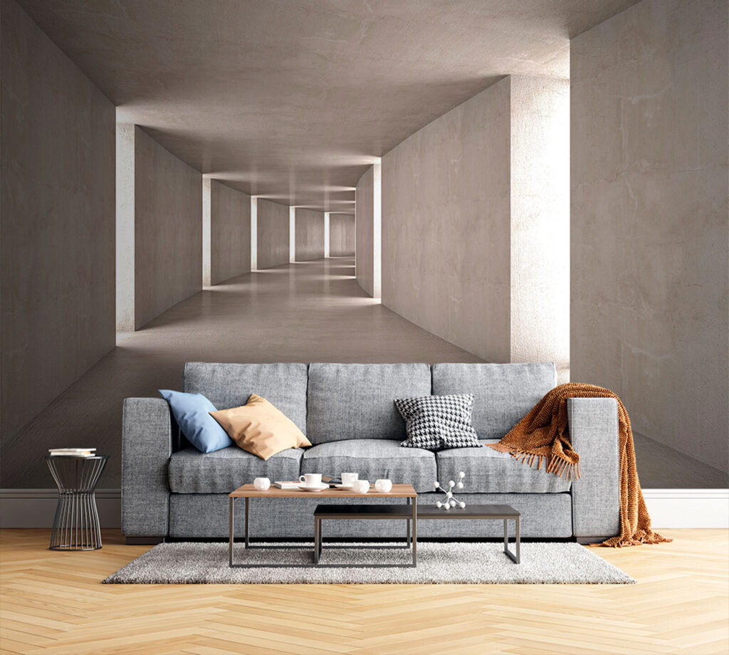 Long couloir en perspective — intérieur 3