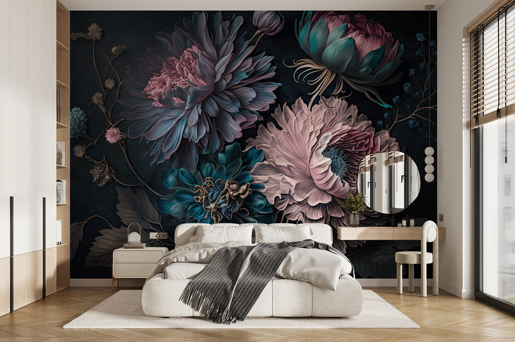 Fleurs roses en clair-obscur — intérieur 5