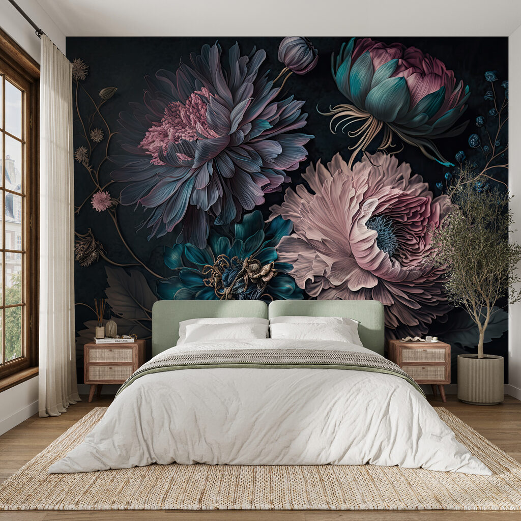 Fleurs roses en clair-obscur — intérieur 4