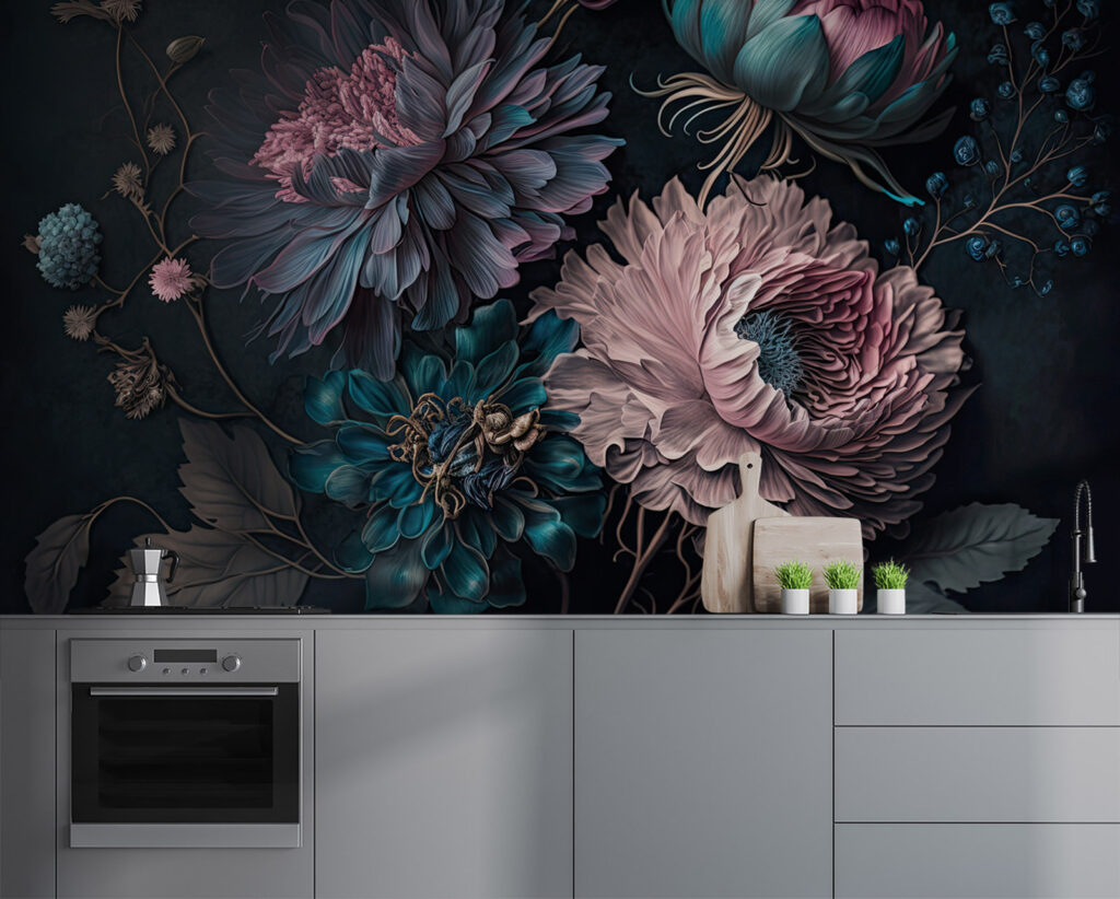 Fleurs roses en clair-obscur — intérieur 3