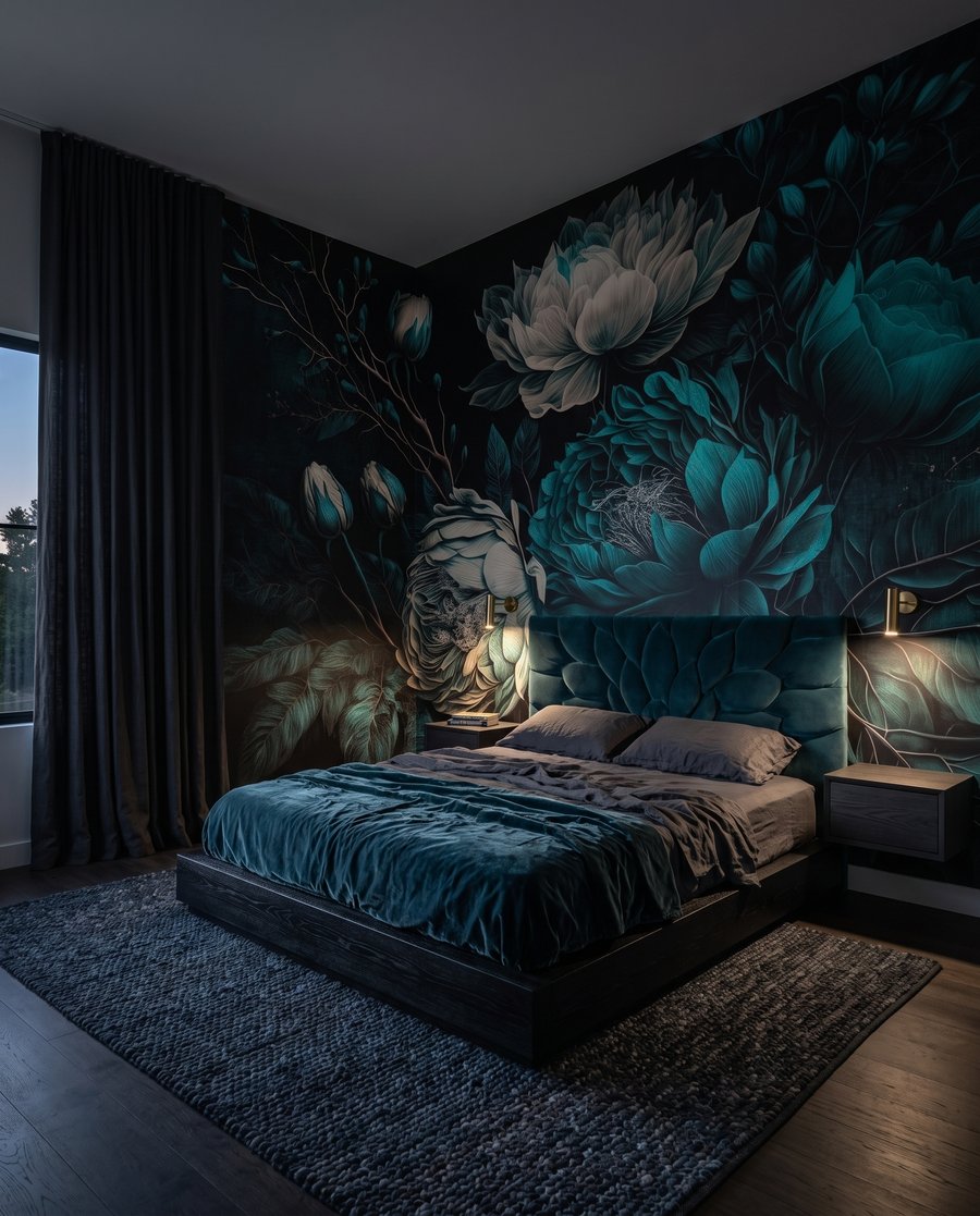 Fleurs et boutons généreux dans un intérieur