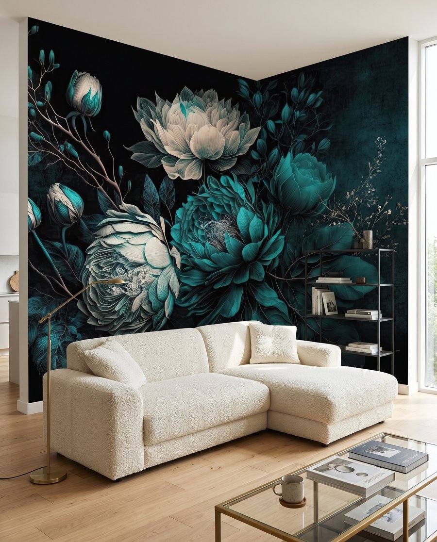 Fleurs et boutons généreux dans un intérieur