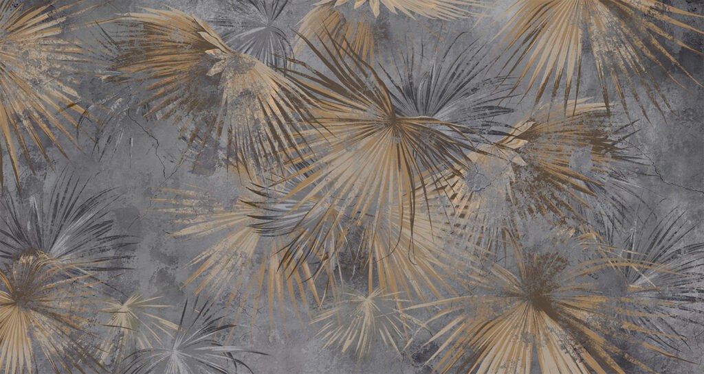 Palmes en tons terreux — motif complet