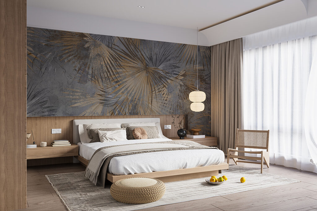 Palmes en tons terreux — intérieur 4
