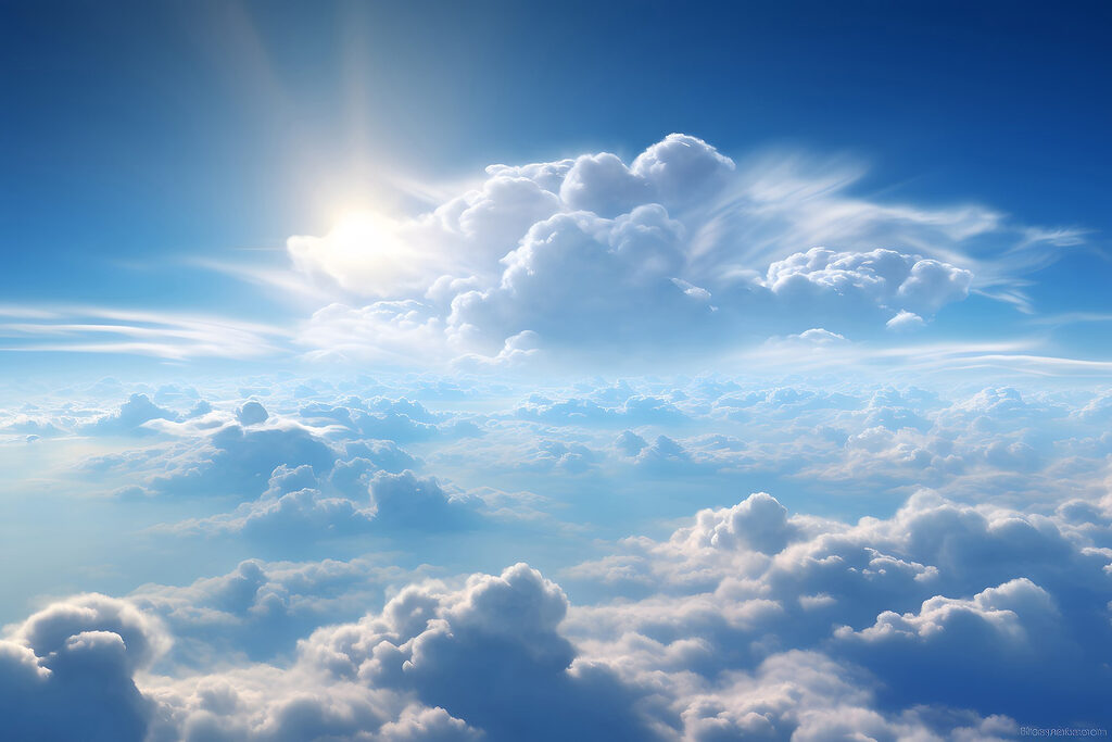 Soleil au-dessus des nuages — motif complet