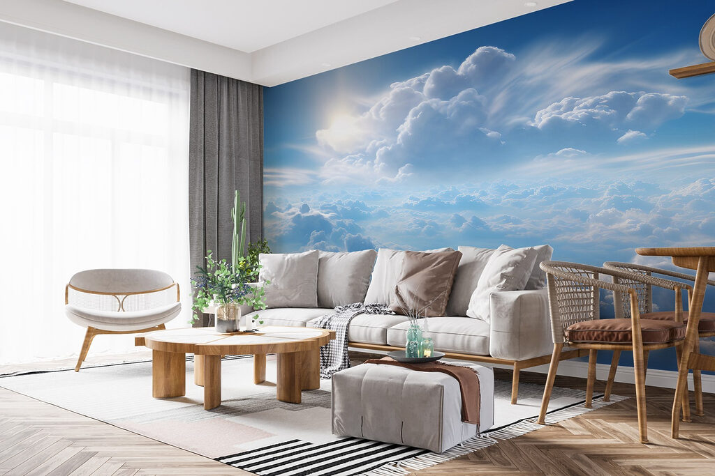 Soleil au-dessus des nuages dans un intérieur