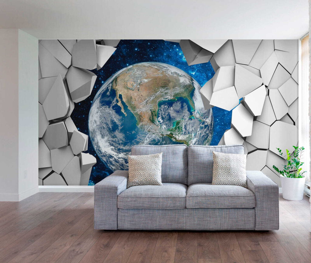 La Terre surgit dans un intérieur