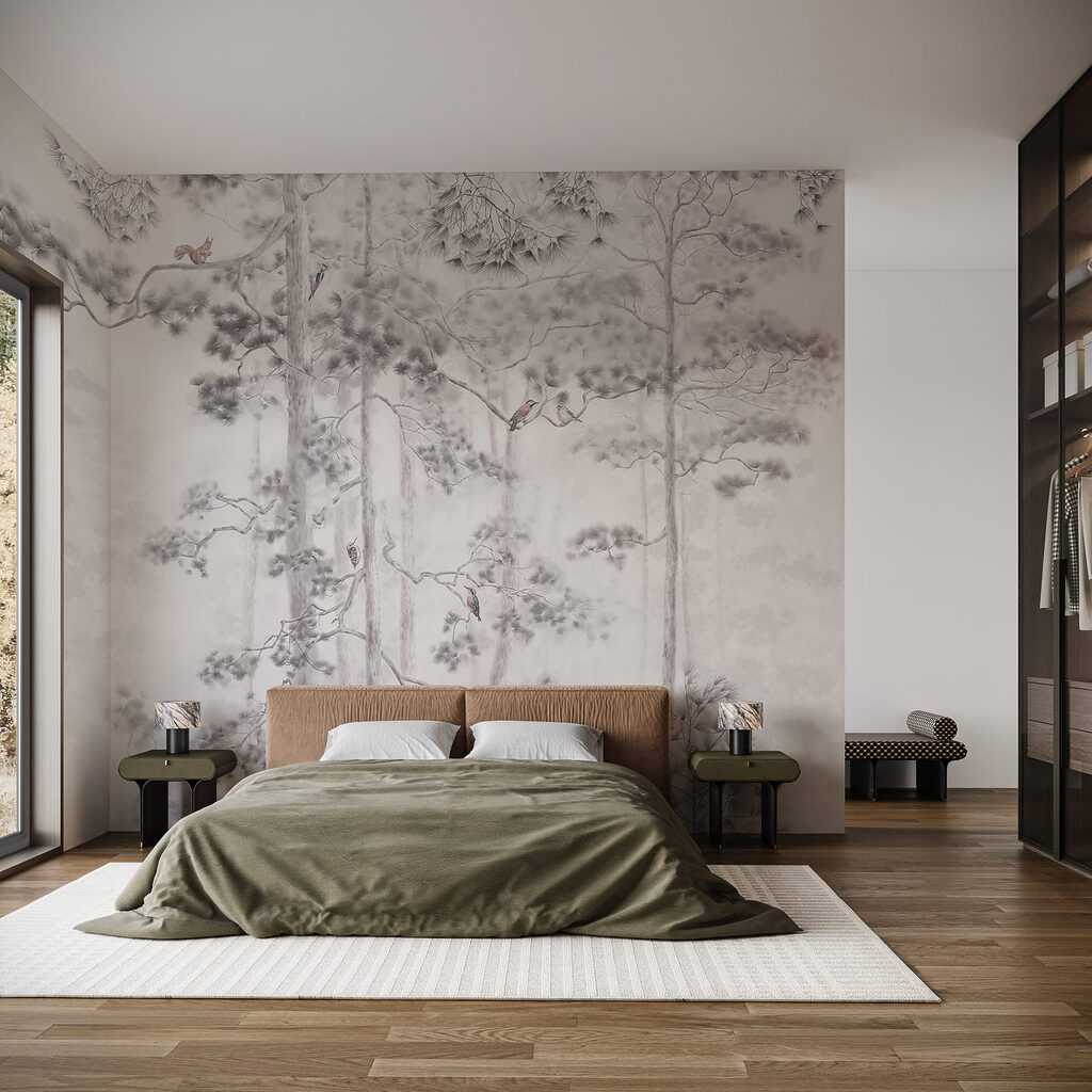 Forêt aux traits fins dans un intérieur