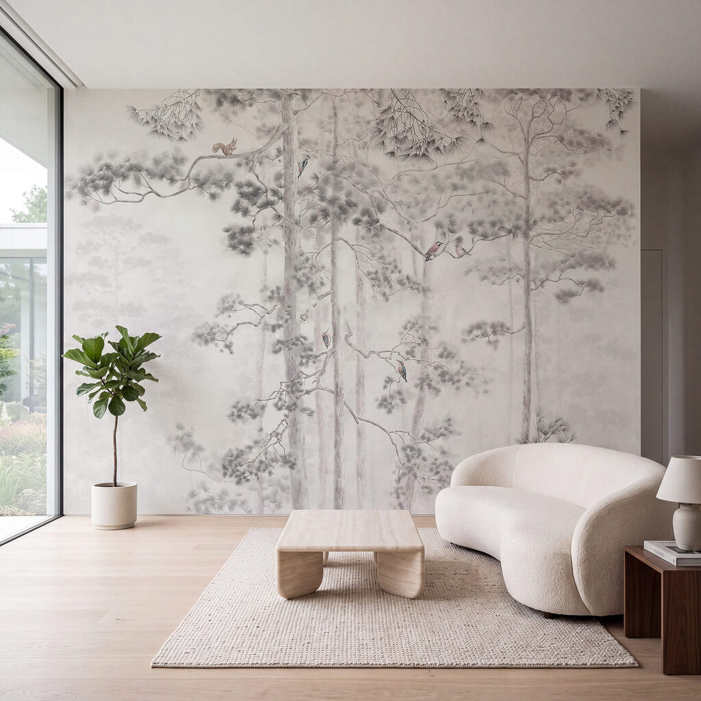 Forêt aux traits fins dans un intérieur