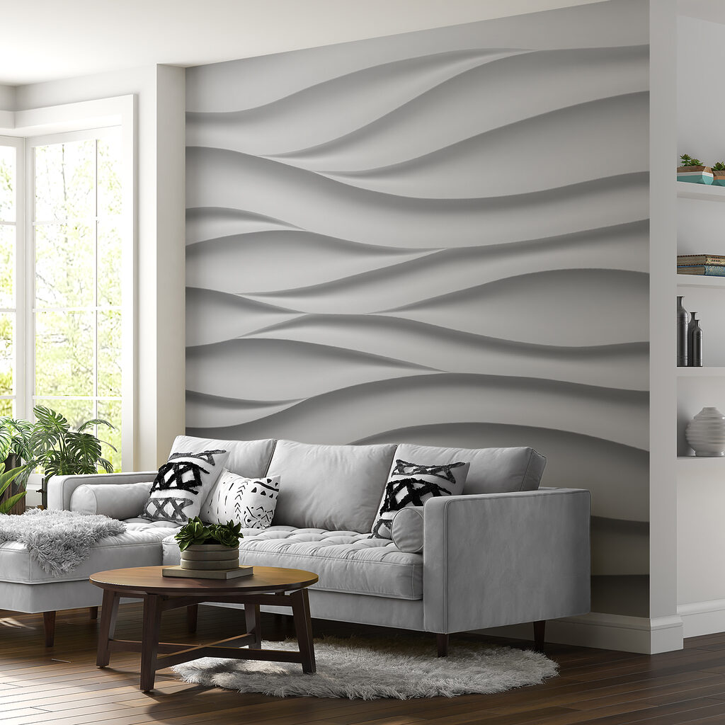 Vagues blanches sans hâte dans un intérieur