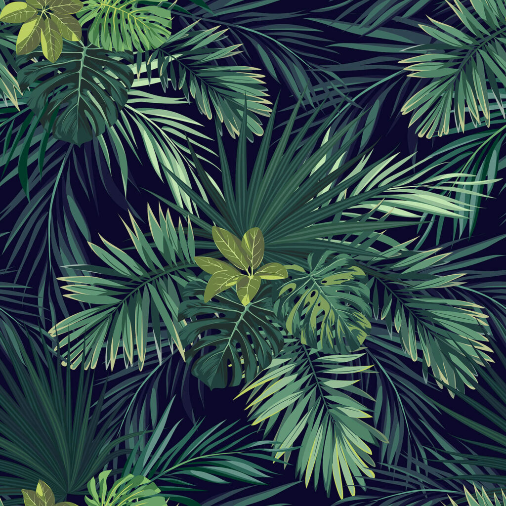 Palmes vertes — motif complet