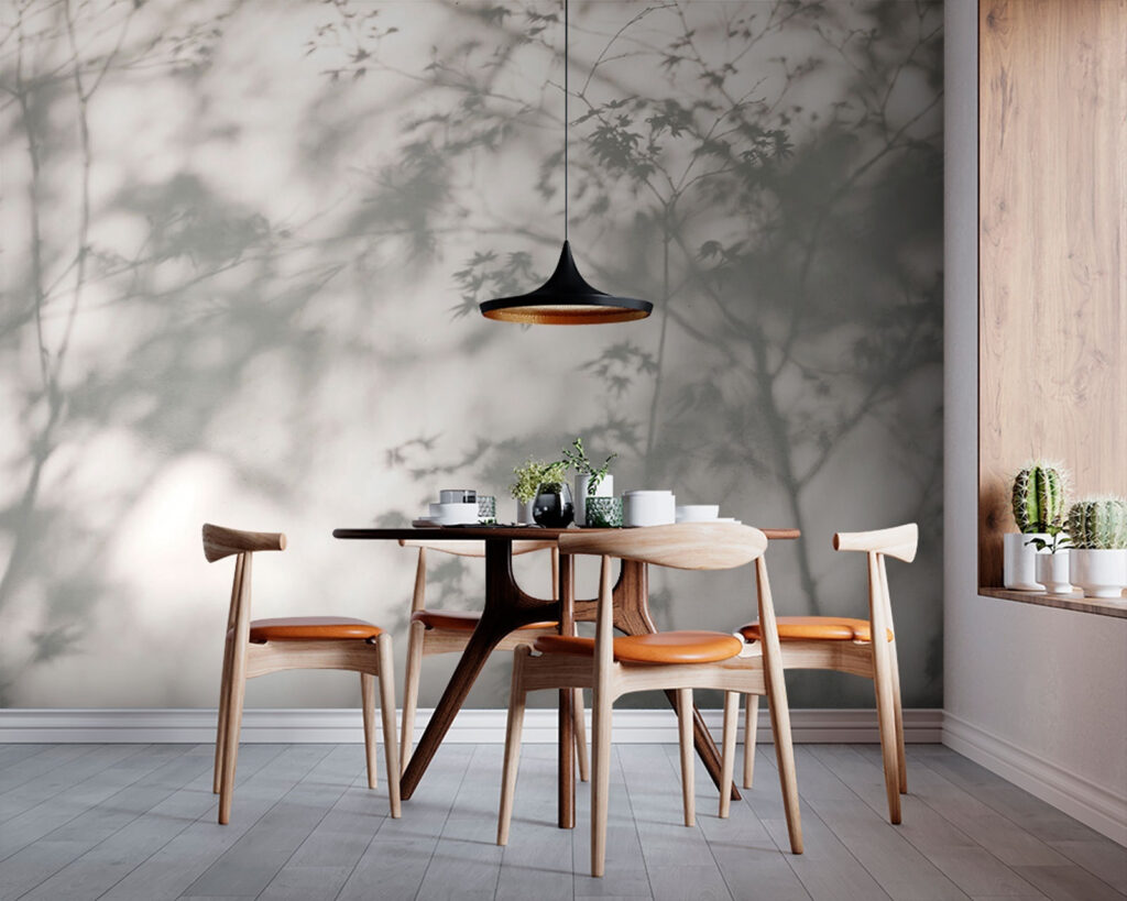 Voile d’ombres de feuilles dans un intérieur