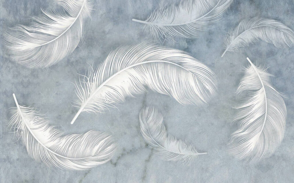 Plumes blanches — motif complet