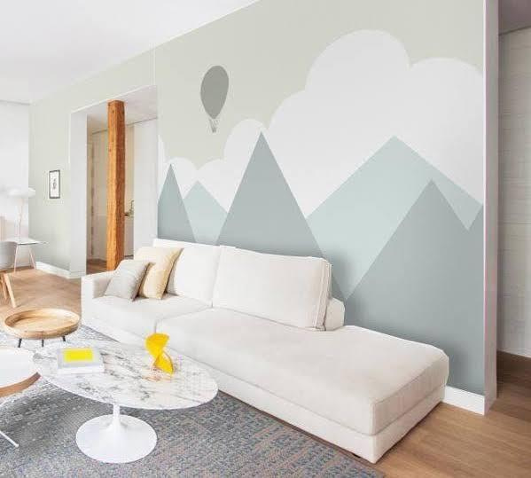 Montgolfière sur les sommets dans un intérieur