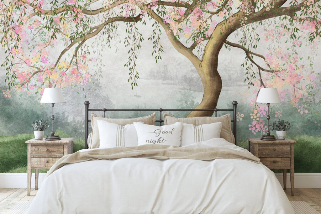 Arbre aux fleurs roses — intérieur 1