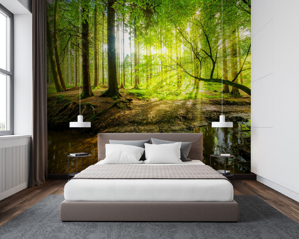 Reflets en sous-bois dans un intérieur