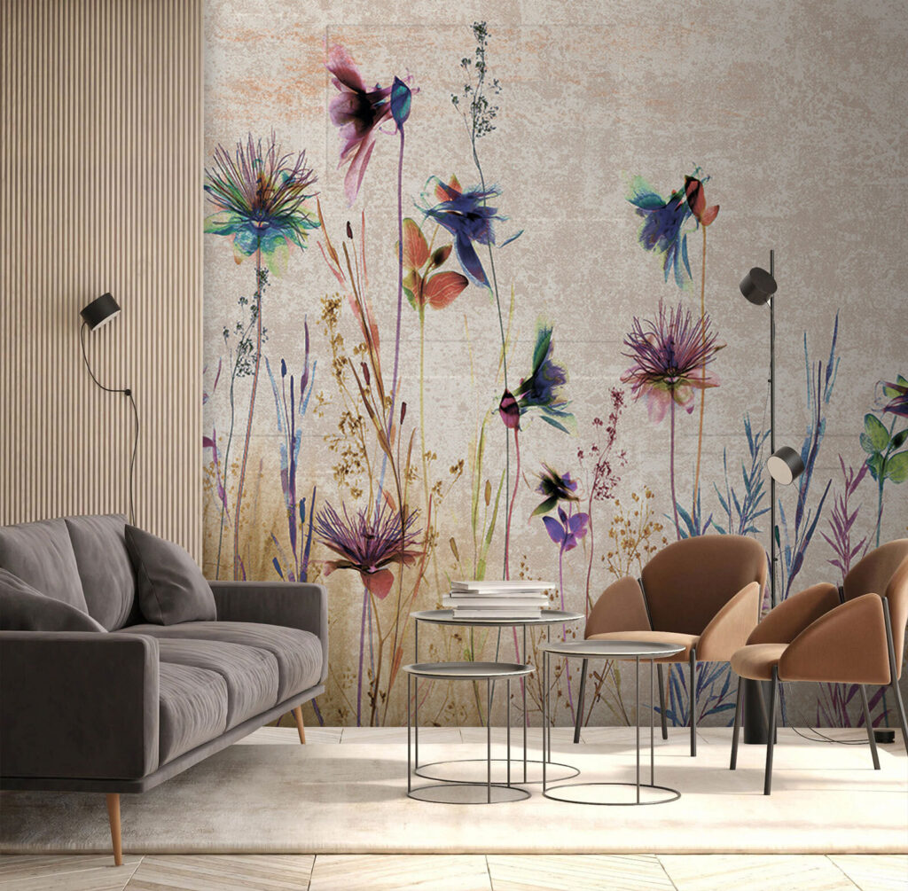 Fleurs des champs lilas dans un intérieur