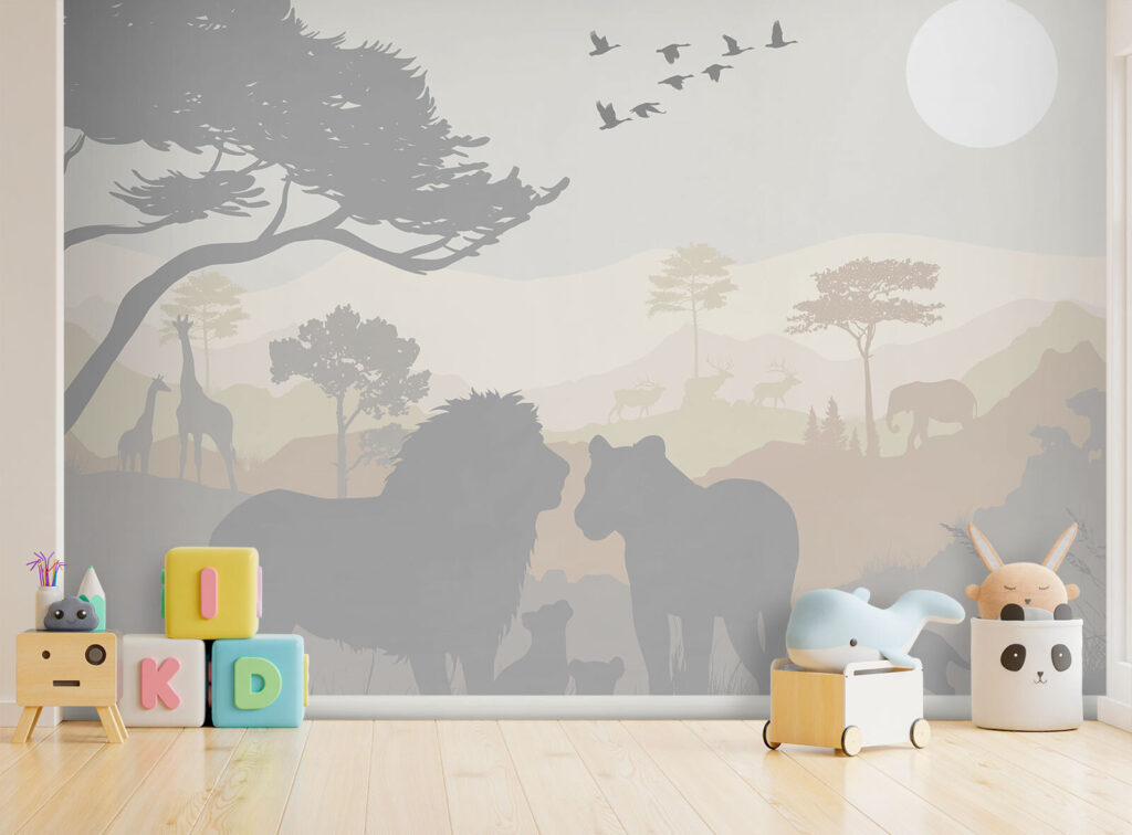 Silhouettes d’animaux dans un intérieur