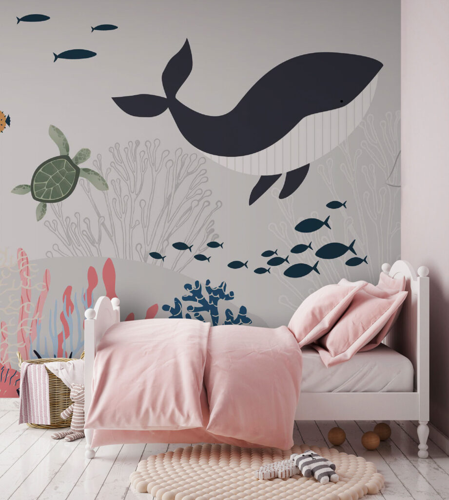 Baleine et poissons — intérieur 1