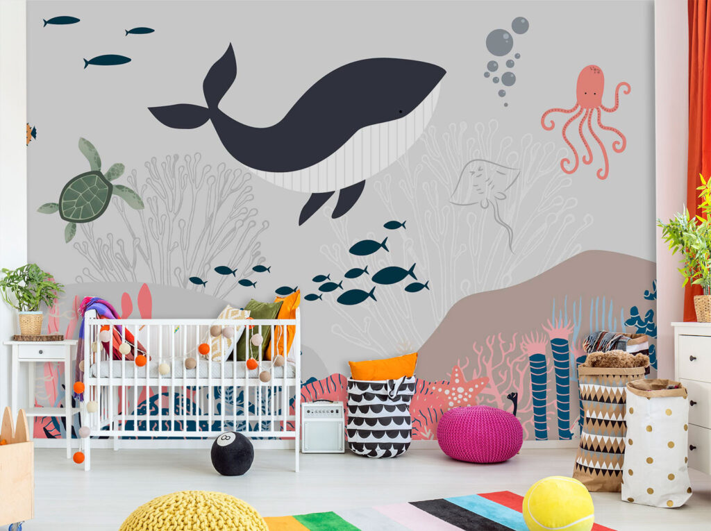 Baleine et poissons — intérieur 3