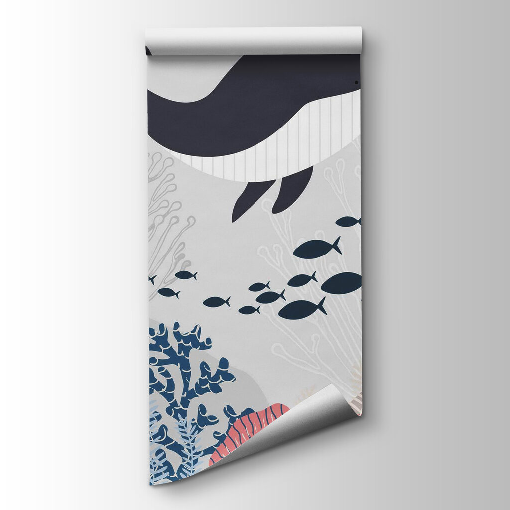 Baleine et poissons — vue du produit