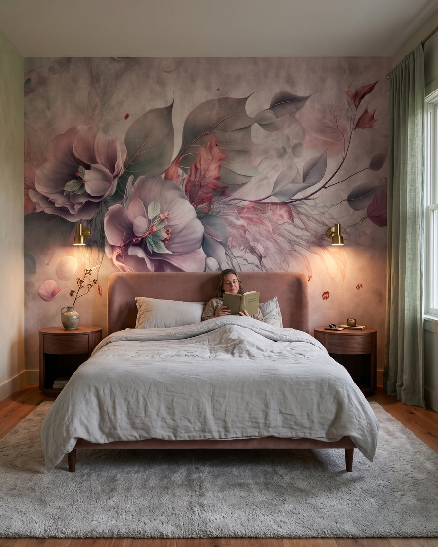 Fleurs et brindilles plumeuses — intérieur 1