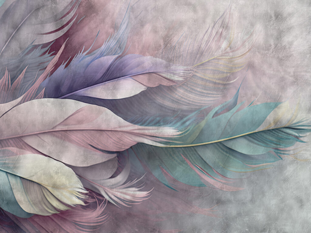 Plumes superposées — motif complet