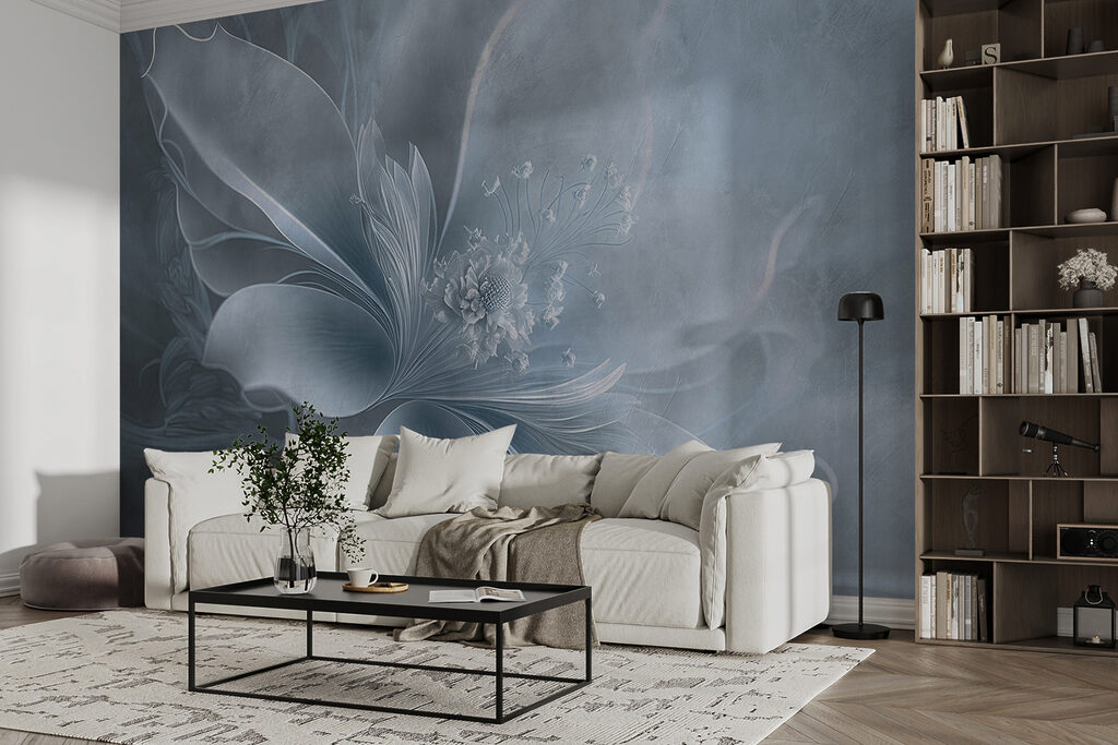Fleur en voile léger dans un intérieur
