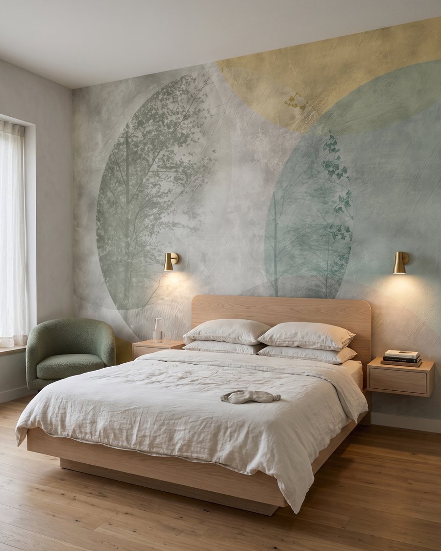 Cercles pastel patinés dans un intérieur