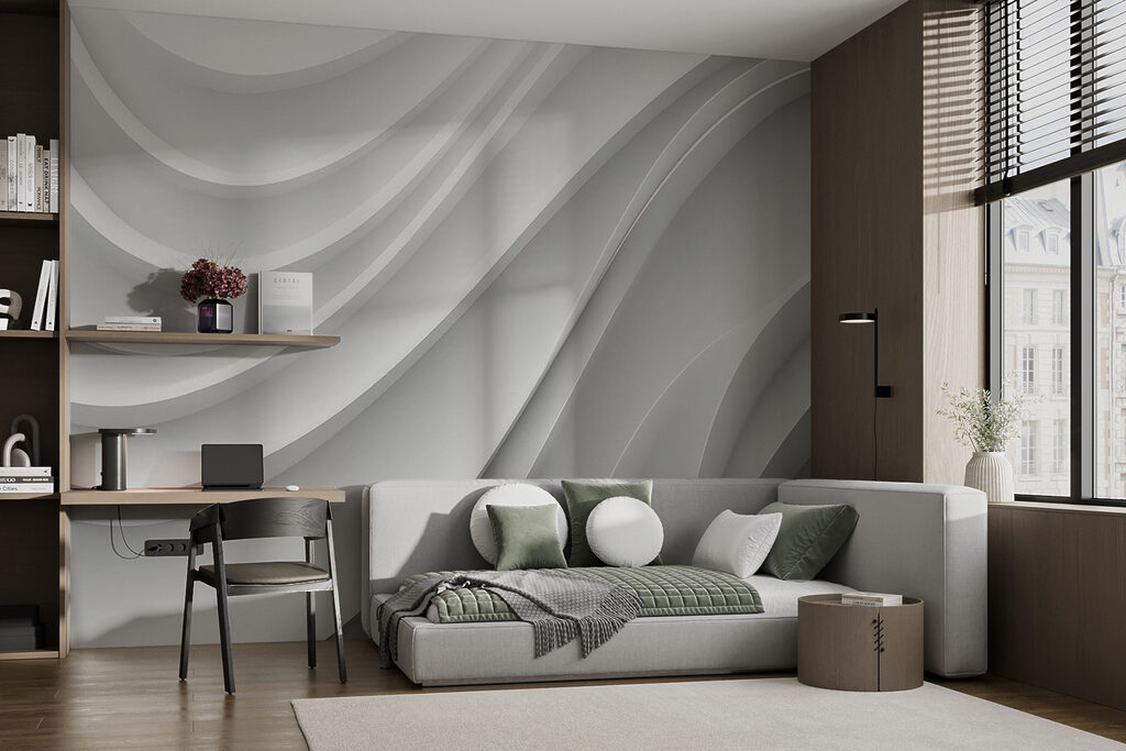 Flot de plis blancs dans un intérieur
