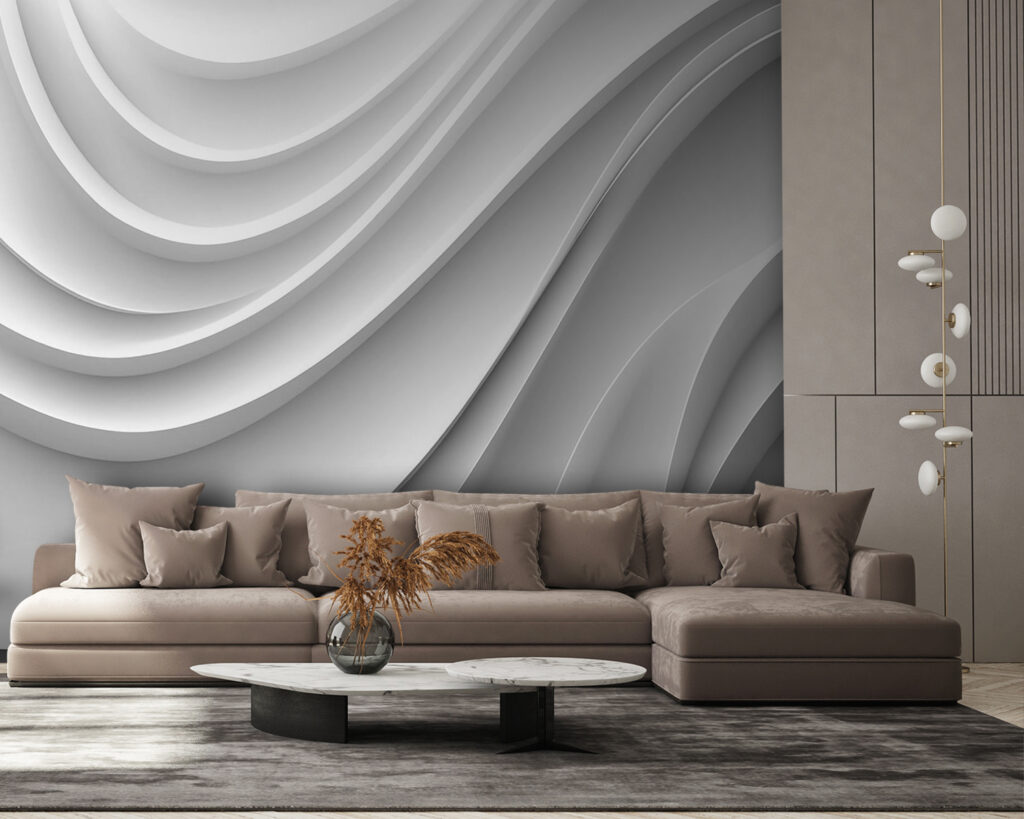 Flot de plis blancs dans un intérieur
