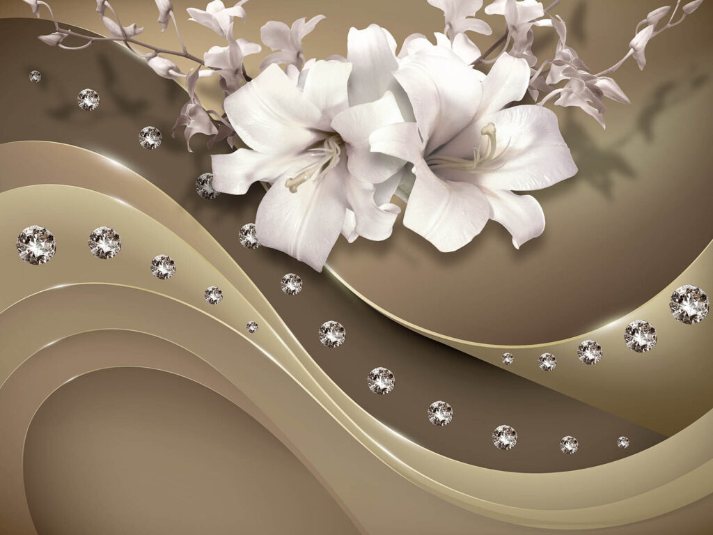 Fleurs aux reflets scintillants — motif complet