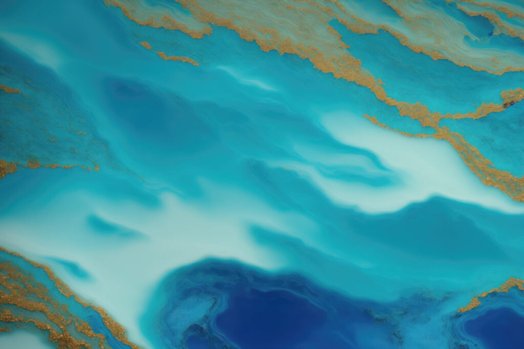 Bleu et vert océan — motif complet