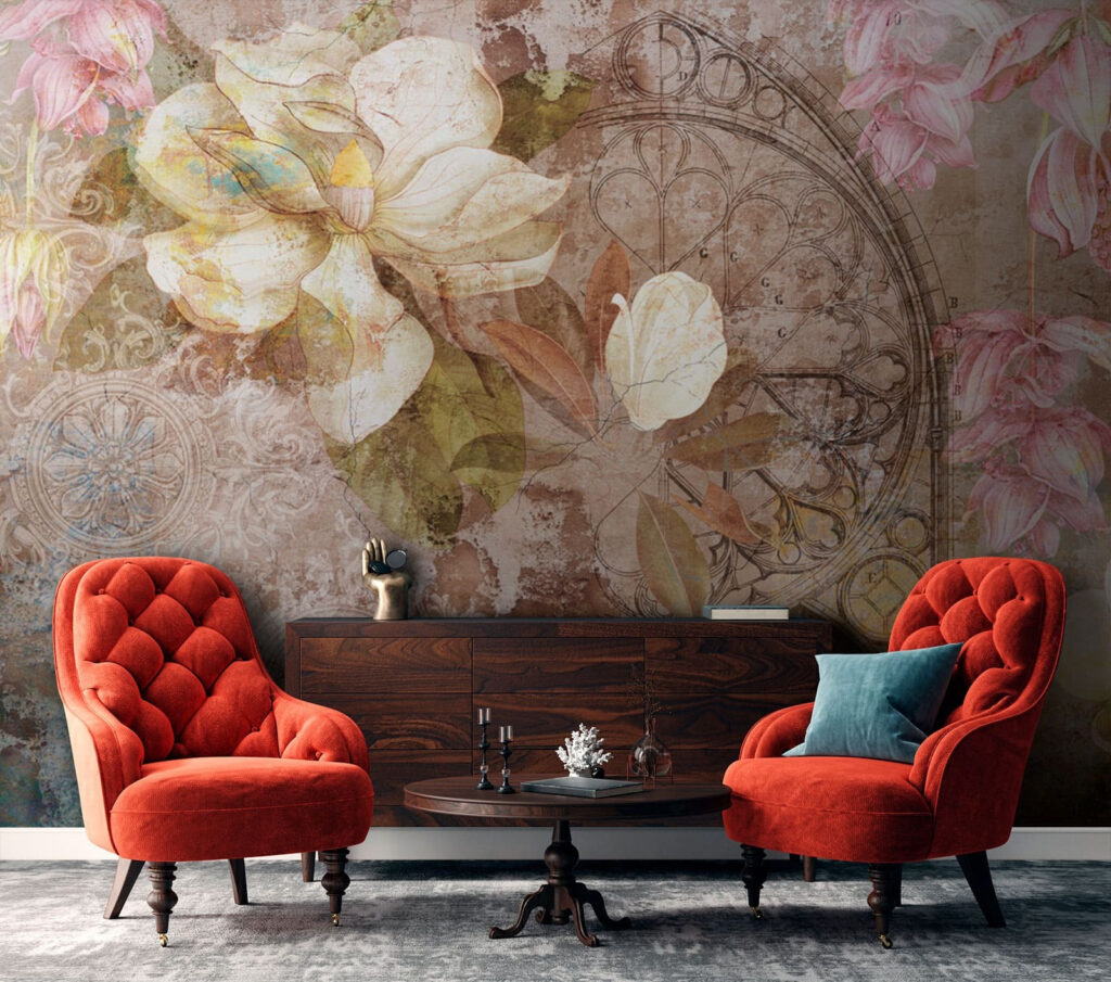 Magnolias et ornement vintage — intérieur 3