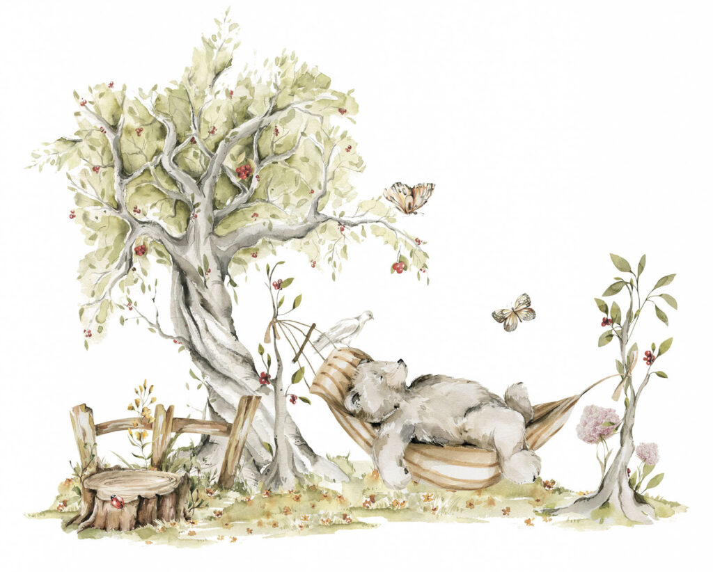 Ours dans le hamac — motif complet