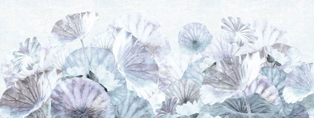 Feuilles délicates en pastel — motif complet