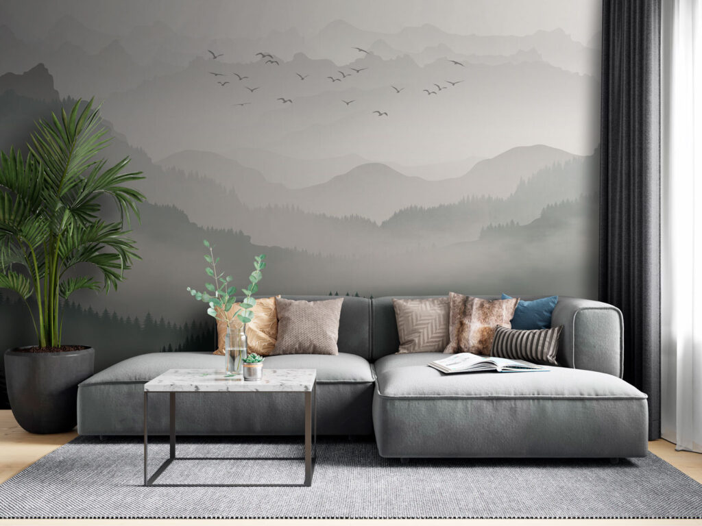 Pins noyés de brume — intérieur 1
