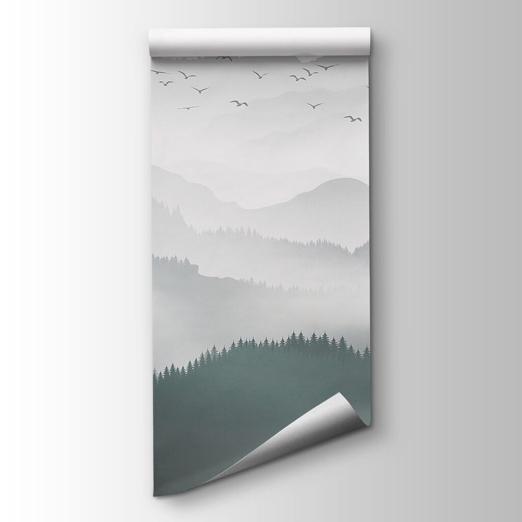 Pins noyés de brume — vue du produit