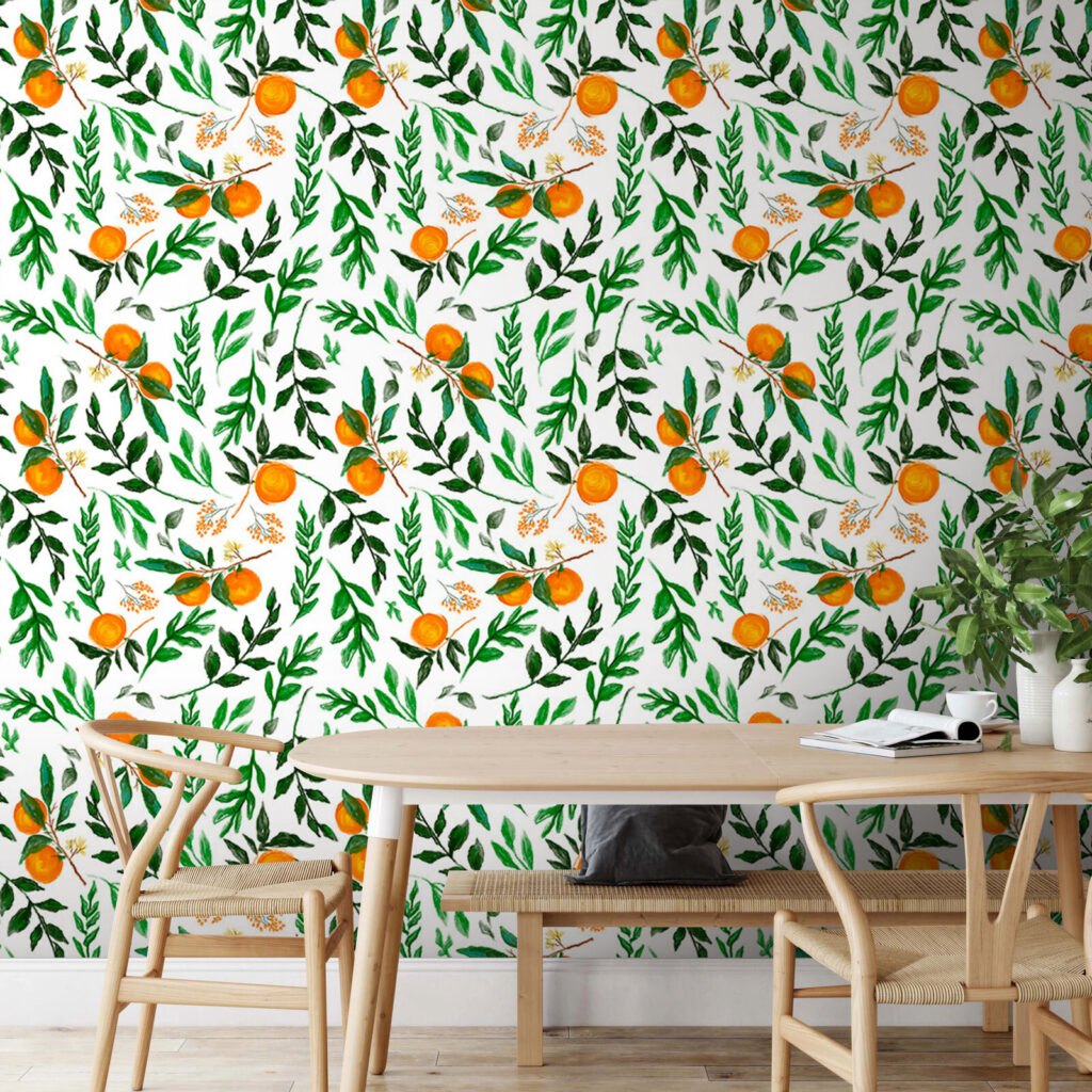 Oranges et feuillage — intérieur 1