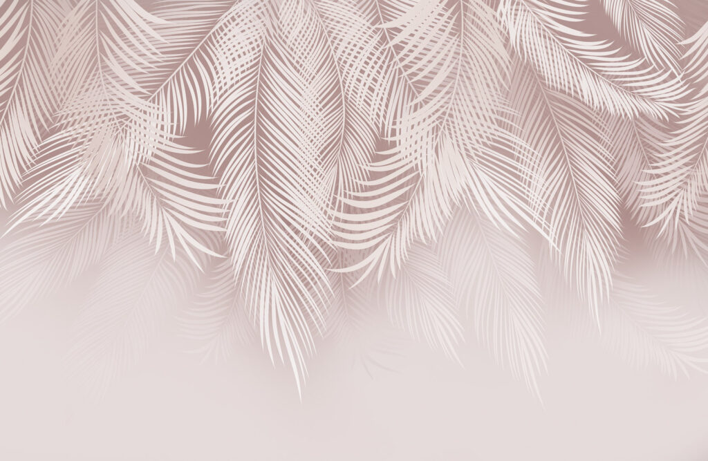 Frondes roses en silence — motif complet